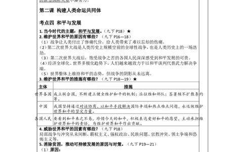 第二十七讲九年级下册第一单元我们共同的世界-2026年道德与法治中考一轮复习_9道法中考复习_2026年中考复习（更新中）_2026年道德与法治中考一轮复习教案
