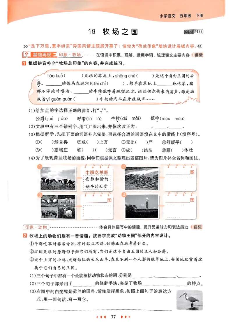 53天天练人教语文5下_26春53小学系列合集_1-6年级语文下册人教版《53天天练》