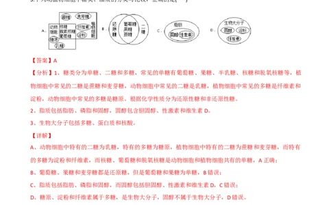 考点01细胞的分子组成-2022年高考生物一轮复习小题多维练（新高考专用）（解析版）_新高考复习资料_2022年新高考复习资料_2022年高考生物一轮复习小题多维练（新高考专用）8.8更新