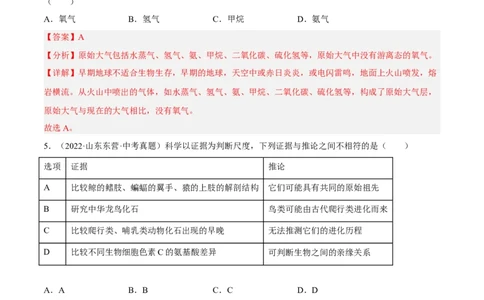 专题18生命的起源和生物的进化（习题帮）（解析版）_6生物中考复习_2023年中考复习资料_一轮复习_备战2023年中考生物一轮复习考点帮（全国通用）288506454