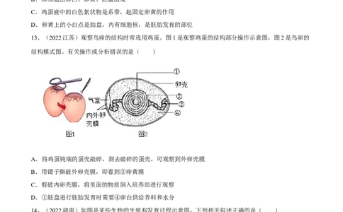 专题19生物的生殖和发育（原卷版）_6生物中考复习_2023年中考复习资料_一轮复习_2023年中考生物一轮复习讲练测_专题19生物的生殖和发育（专题精练）-2023年中考生物一轮复习讲练测