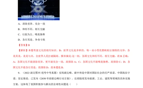 专题21我们共同的世界（真题演练）（解析版）_9道法中考复习_2023年中考复习资料_一轮复习_备考无忧2023年中考道德与法治一轮复习精讲课件+真题演练（部编版）
