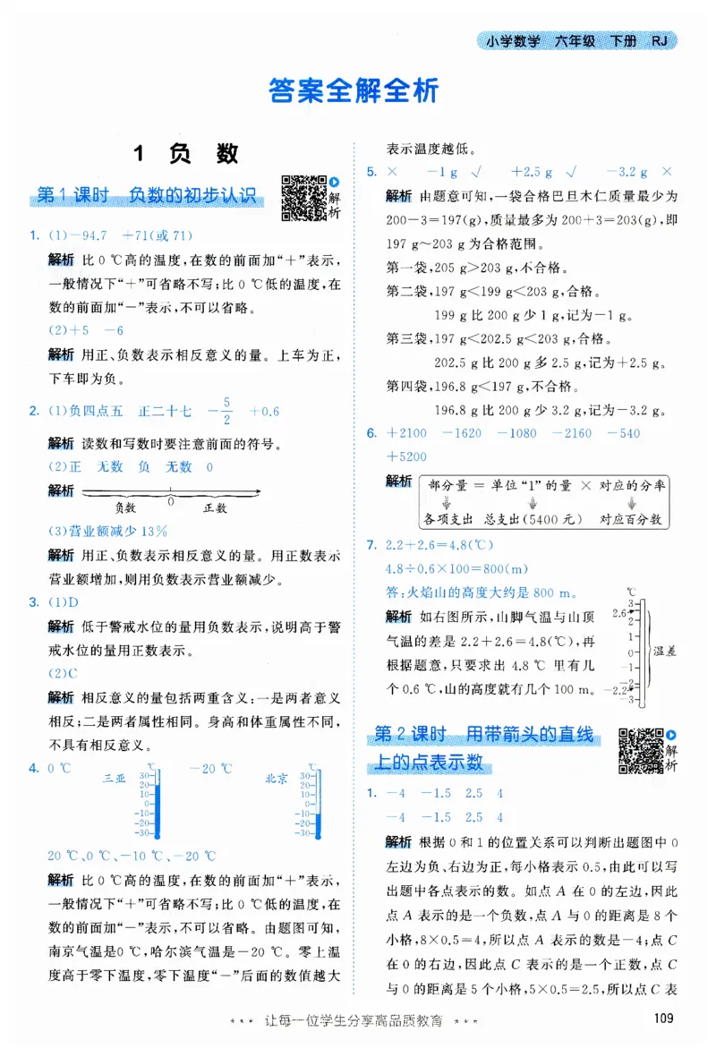53天天练6下RJ答案_26春53小学系列合集_1-6年级数学下册人教版《53天天练》_53天天练人教数学6下