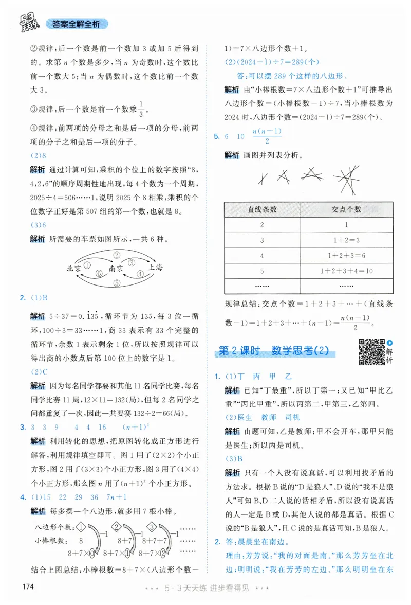 53天天练6下RJ答案_26春53小学系列合集_1-6年级数学下册人教版《53天天练》_53天天练人教数学6下
