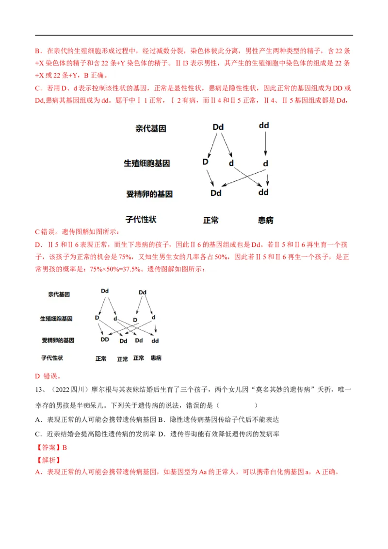 专题20生物的遗传和变异（解析版）_6生物中考复习_2023年中考复习资料_一轮复习_2023年中考生物一轮复习讲练测_专题20生物的遗传和变异（专题精练）-2023年中考生物一轮复习讲练测