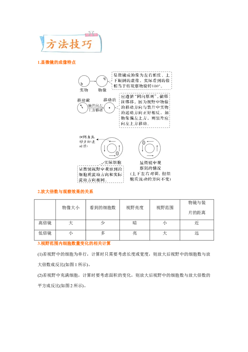 考点03使用高倍显微镜观察细胞（原卷版）_通用版（老高考）复习资料_2023年复习资料_一轮复习_2023年高考生物一轮复习讲练测（全国通用）