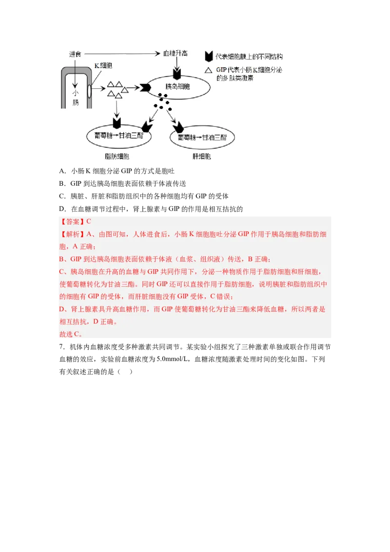 考点26体液调节（解析版）_通用版（老高考）复习资料_2023年复习资料_一轮复习_2023年高考生物一轮复习讲练测（全国通用）