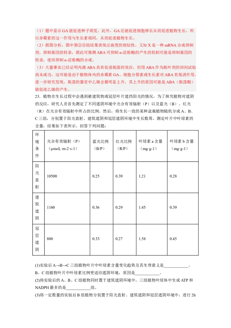 考点28植物生命活动的调节（解析版）_通用版（老高考）复习资料_2023年复习资料_一轮复习_2023年高考生物一轮复习讲练测（全国通用）