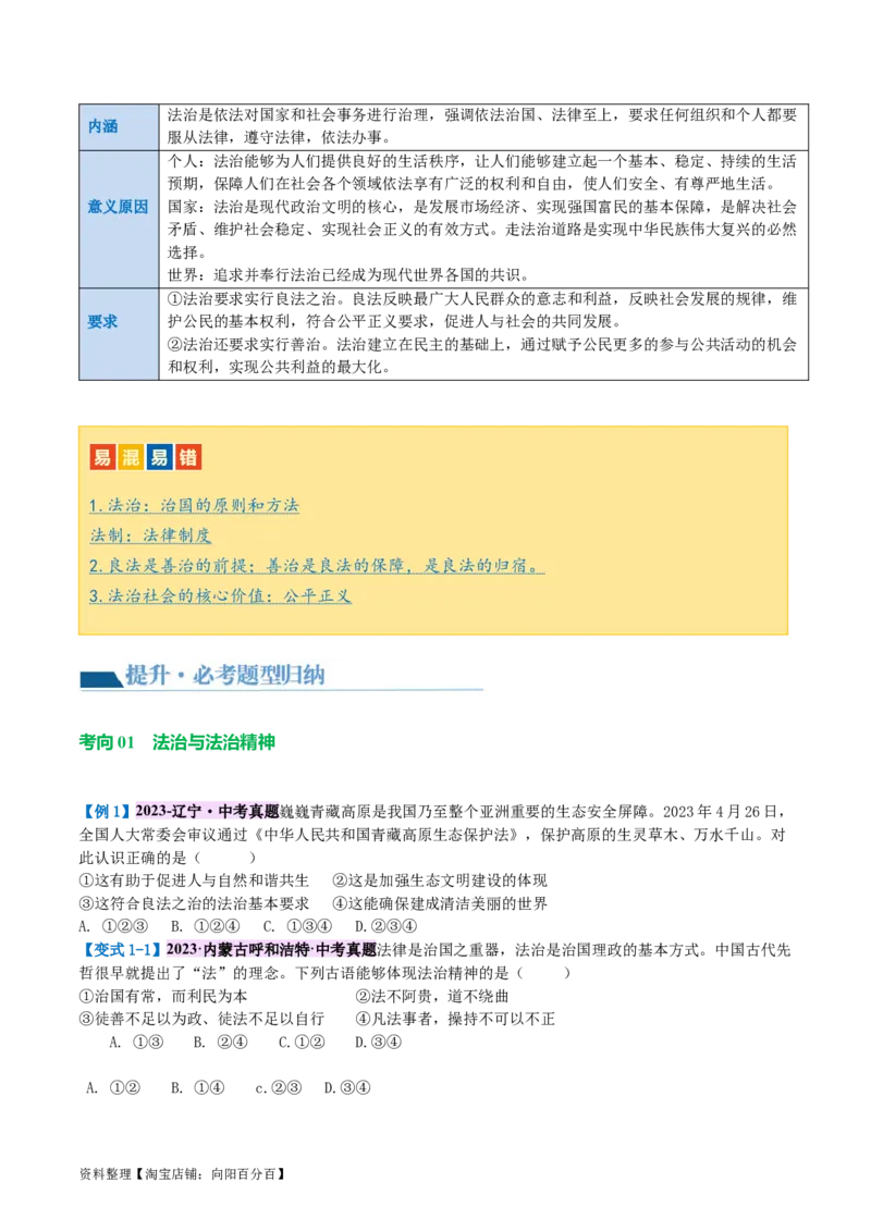专题02民主与法治（讲义）（原卷版）_9道法中考复习_2024年中考复习资料_一轮复习资料_完2024年中考道德与法治一轮复习讲练测（全国通用）_配套讲义（原卷版+解析版）