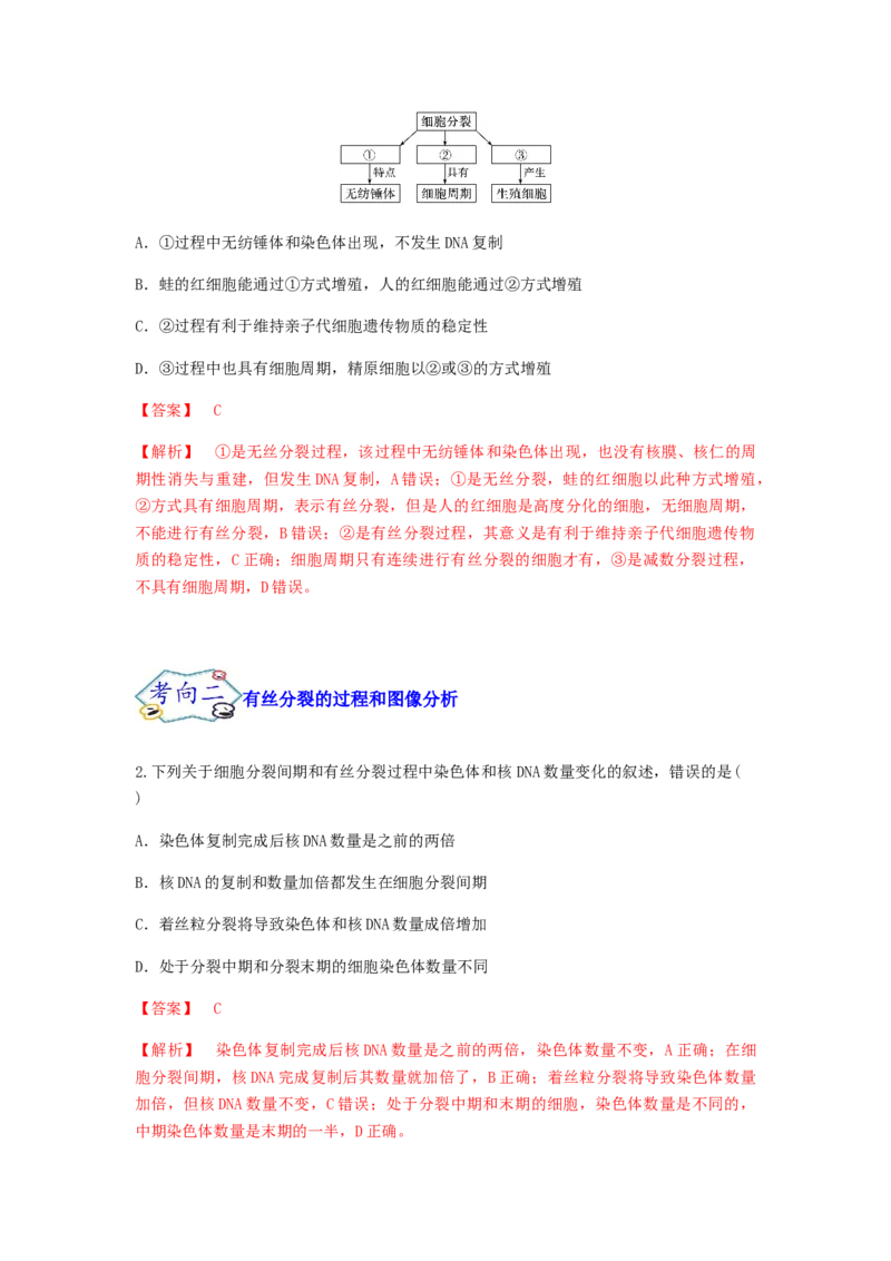 考点13细胞增殖（核心考点讲与练）-2023年高考生物一轮复习讲练测（全国通用）（解析版）_通用版（老高考）复习资料_2023年复习资料_一轮复习