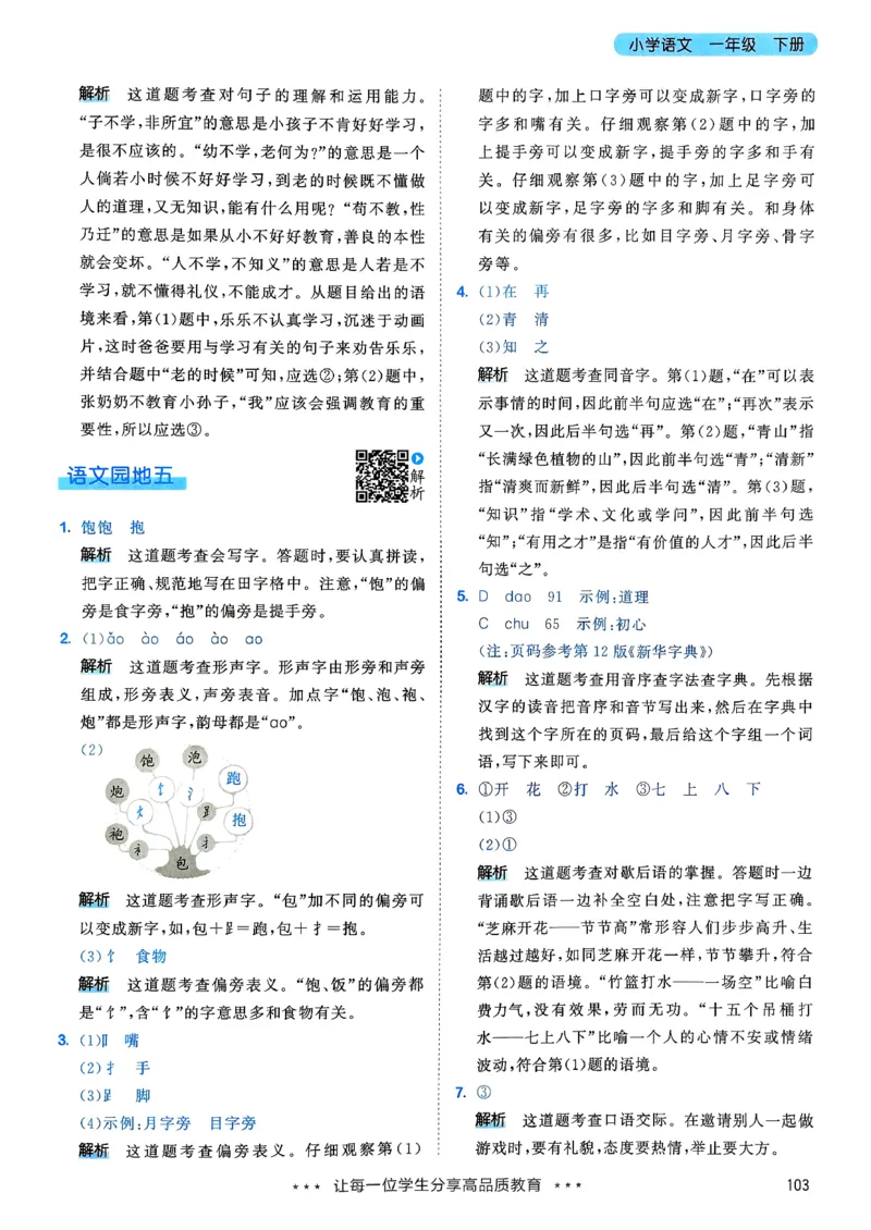 一年级语文下册人教版26春《53天天练》答案_2026春季学期_26春53天天练_26春53天天练语文1-6下完整版全套_一年级语文下册人教版26春《53天天练》