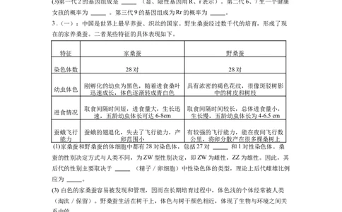 专题23生物的遗传和变异（原卷版）_6生物中考复习_2024年中考复习资料_一轮复习资料_完精准复习课件精讲ppt+习题精练备战2024年中考生物一轮复习全考点通关_配套练习