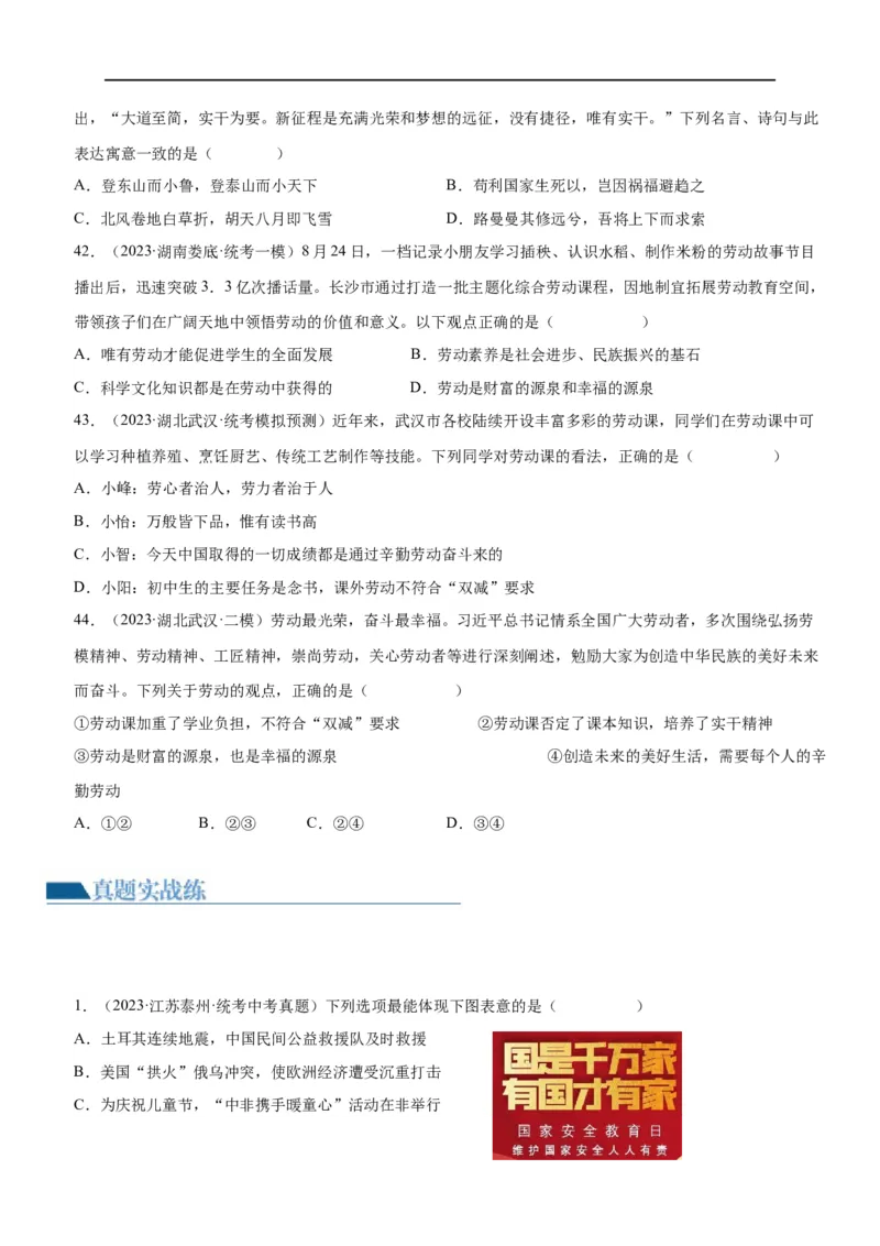 专题11维护国家利益（练习）（原卷版）_9道法中考复习_2024年中考复习资料_一轮复习资料_完2024年中考道德与法治一轮复习讲练测（全国通用）_配套练习（原卷版+解析版）