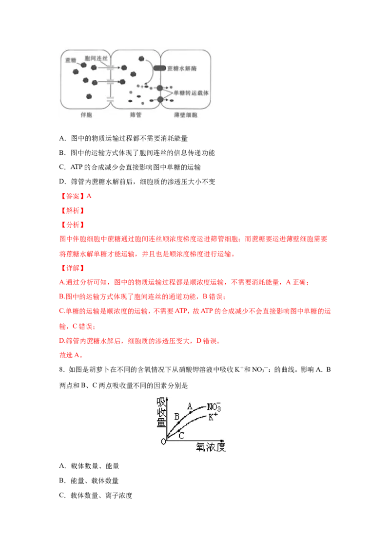 考点精讲3细胞的结构和功能及物质运输（作业）_新高考复习资料_2022年新高考复习资料_2022届一轮复习讲练结合7.13更新_系列二_考点精讲3细胞的结构和功能及物质运输