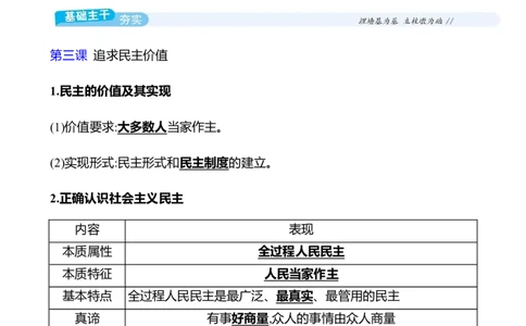 九年级上册第二单元　民主与法治_9道法中考复习_2026年中考复习（更新中）_2026年中考道德与法治一轮复习学案（含答案）