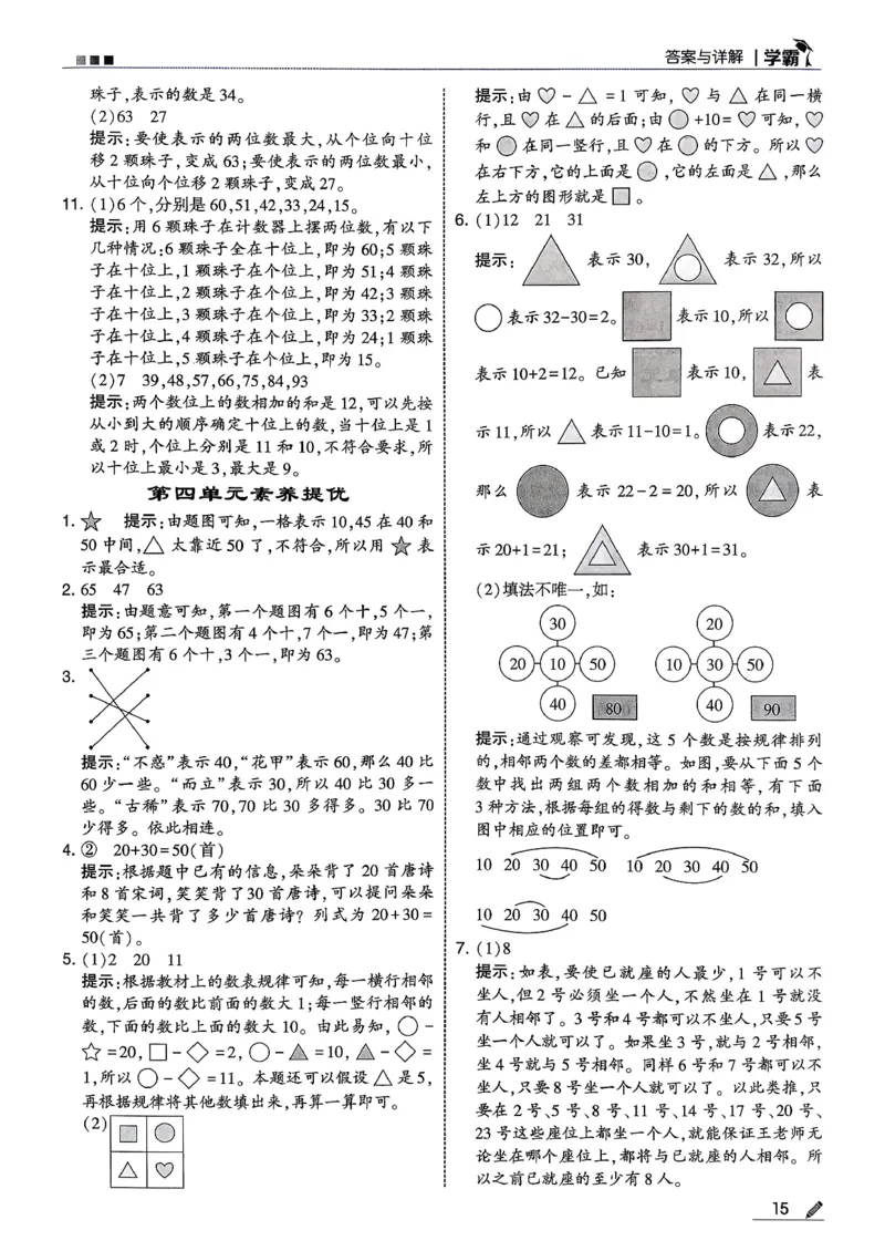 一下五星学霸苏教答案解析_2026春季学期_26春五星学霸_数学《五星学霸》苏教26春_26春《五星学霸》数学苏教1下