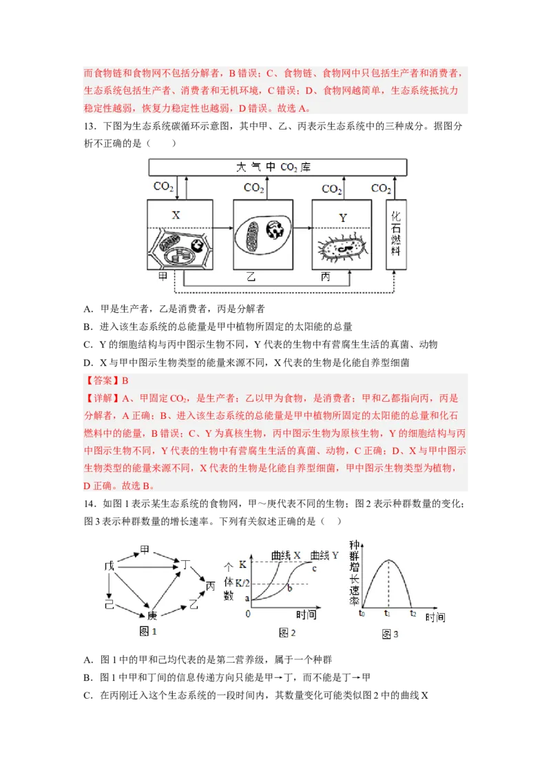 考点31生态系统的结构和能量流动（解析版）_通用版（老高考）复习资料_2023年复习资料_一轮复习_2023年高考生物一轮复习讲练测（全国通用）