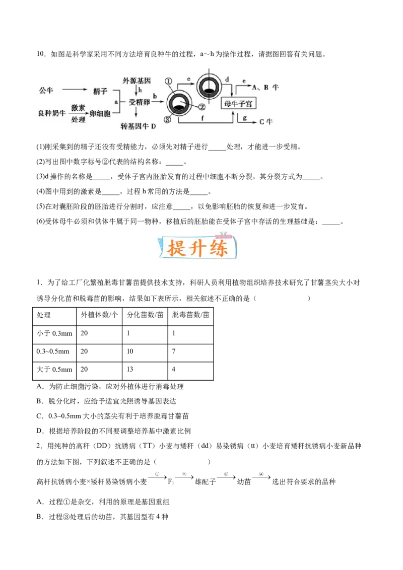 考向27细胞工程-备战2023年高考生物一轮复习考点微专题（全国通用）（原卷版）(1)_通用版（老高考）复习资料_2023年复习资料_一轮复习