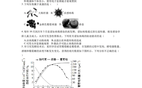 专题19生物圈中的微生物（原卷版）_6生物中考复习_2024年中考复习资料_一轮复习资料_完精准复习课件精讲ppt+习题精练备战2024年中考生物一轮复习全考点通关_配套练习