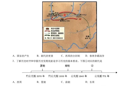 专题突破卷02夏商周时期时期：早期国家与社会变革（原卷版）_8历史中考复习_2024年中考复习资料_一轮复习资料_2024年中考历史一轮复习考点通关卷（部编版）_专题突破卷