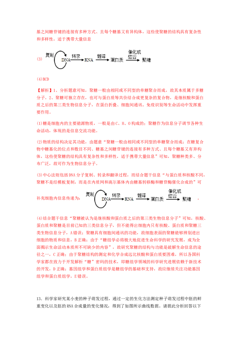 考点04细胞中的无机物、糖类和脂质（解析版）_通用版（老高考）复习资料_2023年复习资料_一轮复习_2023年高考生物一轮复习讲练测（全国通用）