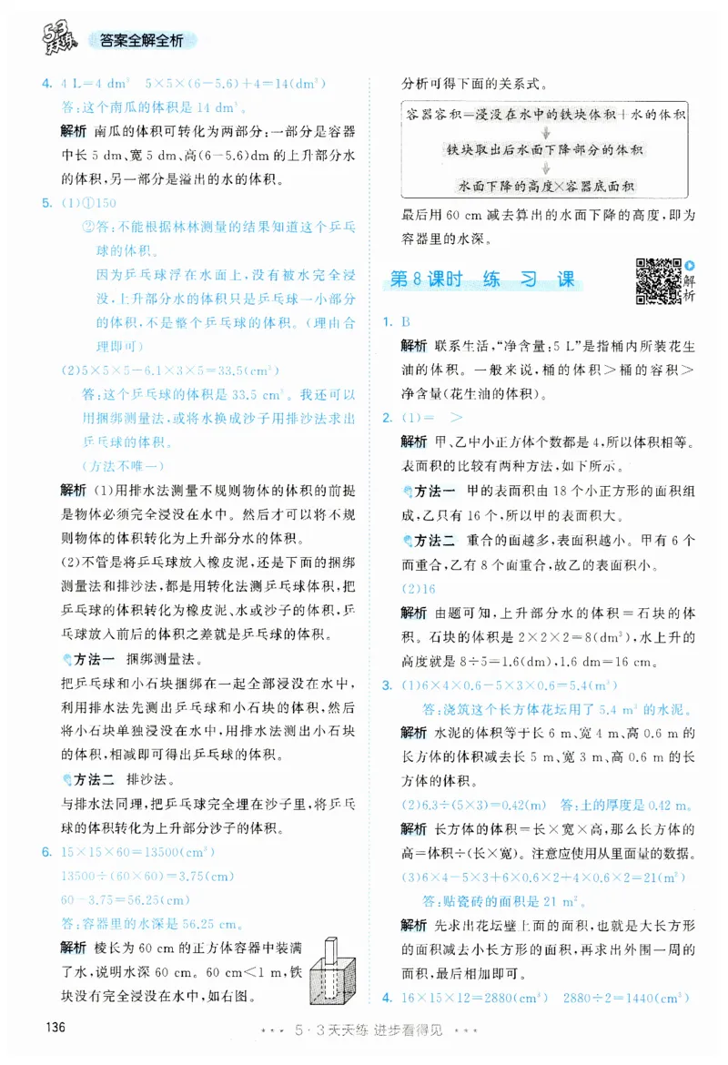 53天天练5下RJ答案_26春53小学系列合集_1-6年级数学下册人教版《53天天练》_53天天练人教数学5下