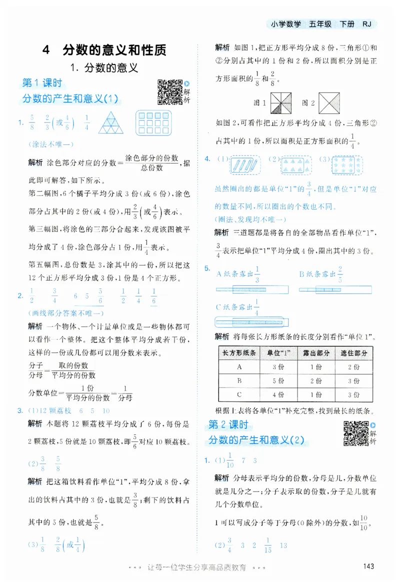 53天天练5下RJ答案_26春53小学系列合集_1-6年级数学下册人教版《53天天练》_53天天练人教数学5下