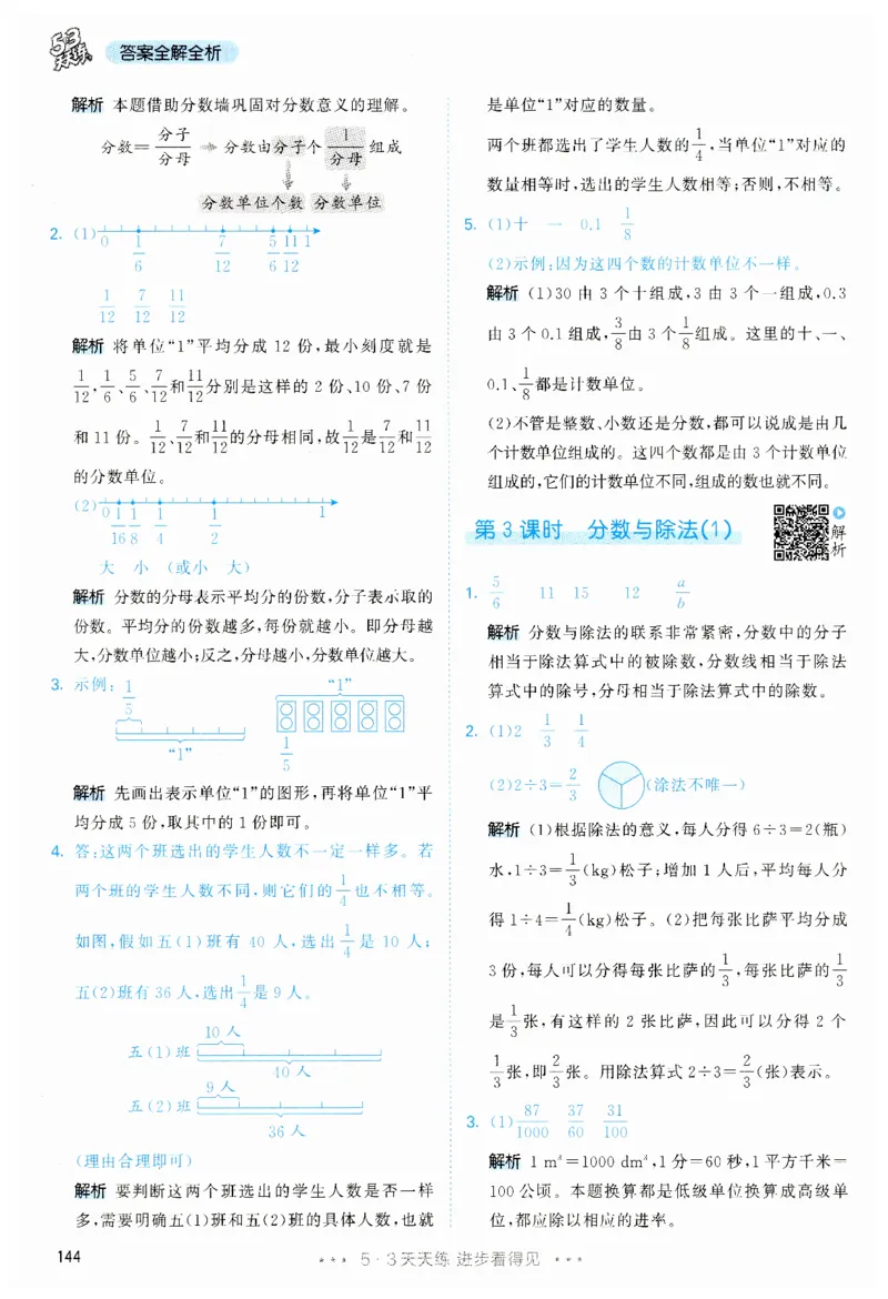 53天天练5下RJ答案_26春53小学系列合集_1-6年级数学下册人教版《53天天练》_53天天练人教数学5下