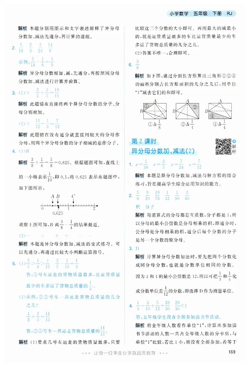 53天天练5下RJ答案_26春53小学系列合集_1-6年级数学下册人教版《53天天练》_53天天练人教数学5下
