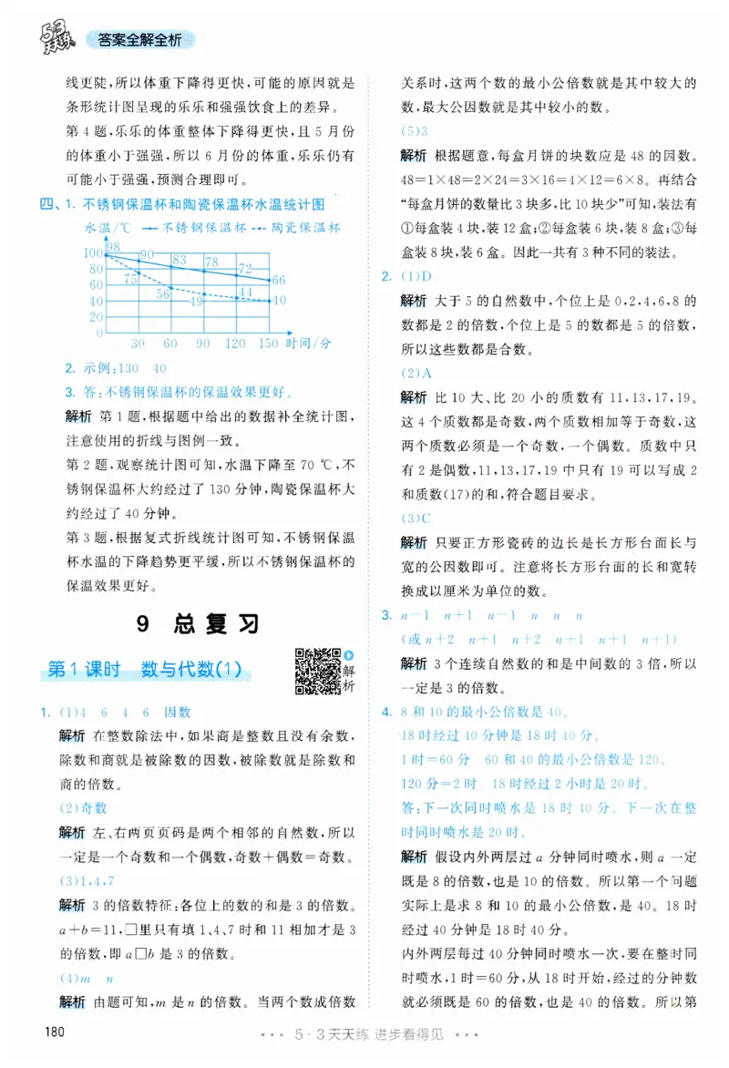 53天天练5下RJ答案_26春53小学系列合集_1-6年级数学下册人教版《53天天练》_53天天练人教数学5下