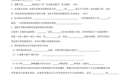 考点通关卷16基因的自由组合定律（原卷版）_2025年新高考资料_一轮复习_2025年高考生物一轮复习考点通关卷（新高考通用）
