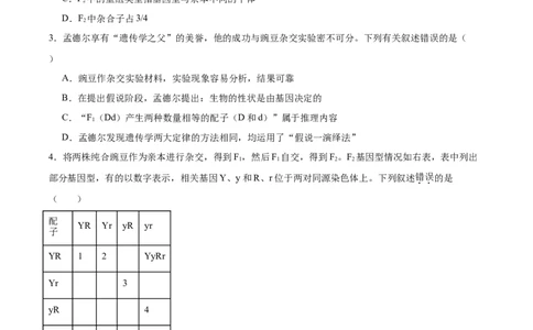 考点通关卷16基因的自由组合定律（原卷版）_2025年新高考资料_一轮复习_2025年高考生物一轮复习考点通关卷（新高考通用）