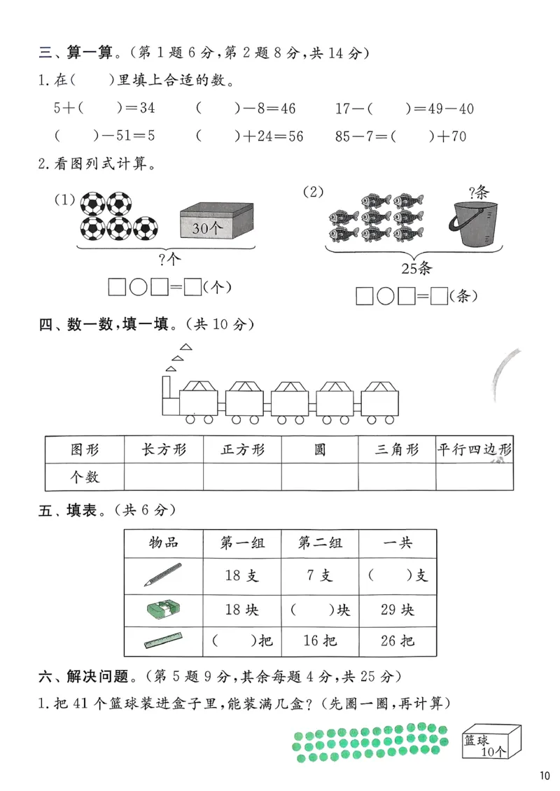 一下人教综合提优测评卷_2026春季学期_26春人教数学《实验班提优训练》1-6下_26春《实验班提优训练》人教数学1下