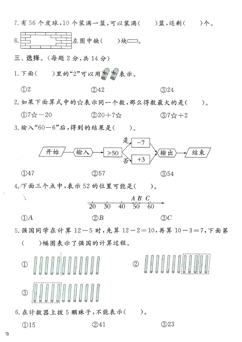 一下人教综合提优测评卷_2026春季学期_26春人教数学《实验班提优训练》1-6下_26春《实验班提优训练》人教数学1下