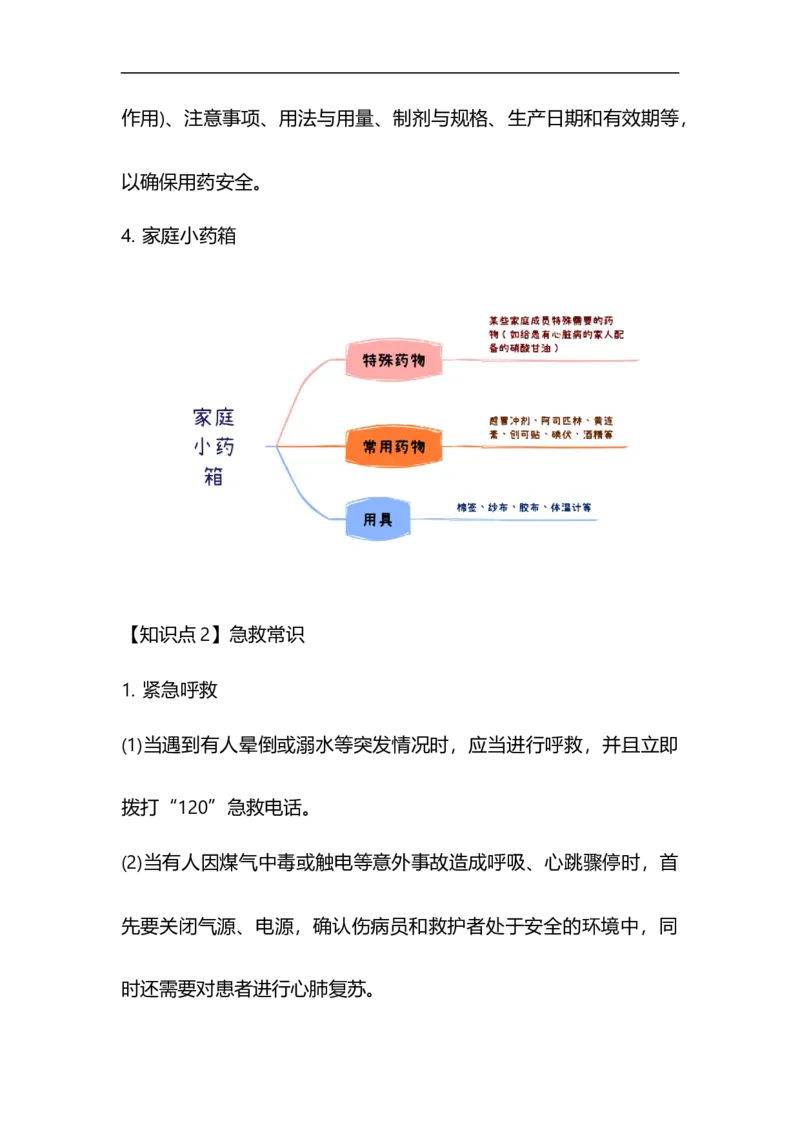 专题20用药与急救及健康的生活方式-备战2023年中考生物核心考点梳理与必背_6生物中考复习_2023年中考复习资料_专项复习_备战2023年中考生物核心考点梳理与必背