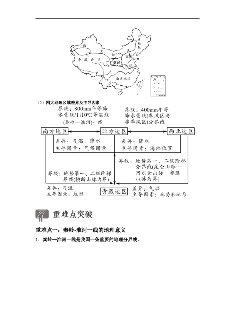 专题20中国的地理差异（讲义）（解析版）-2023年中考地理一轮复习讲练测_7地理中考复习_2023年中考复习资料_一轮复习_2023年中考地理一轮复习讲练测