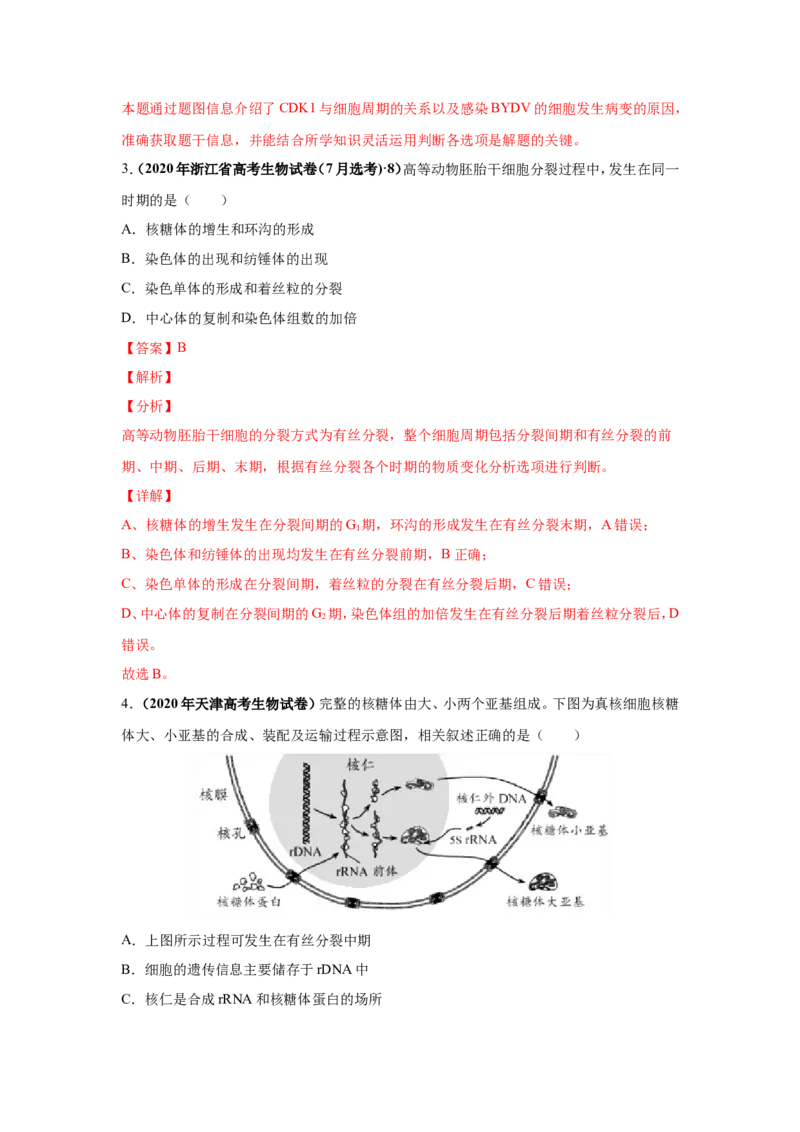 考点精讲7细胞的生命历程（作业）_新高考复习资料_2022年新高考复习资料_2022届一轮复习讲练结合7.13更新_系列二_考点精讲7细胞的生命历程