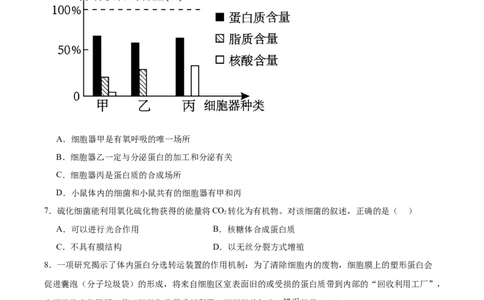 考点通关卷06细胞器和生物膜系统（原卷版）_2025年新高考资料_一轮复习_2025年高考生物一轮复习考点通关卷（新高考通用）
