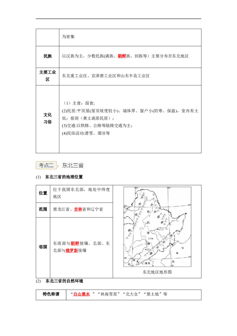 专题21北方地区和南方地区（讲义）（解析版）-2023年中考地理一轮复习讲练测_7地理中考复习_2023年中考复习资料_一轮复习_2023年中考地理一轮复习讲练测