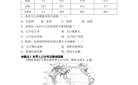 专题六居民与文化发展与合作练习（含答案）2026年中考地理一轮复习_7地理中考复习_2026年中考复习（更新中）_2026年中考地理一轮复习专题+阶段综合练（含答案）