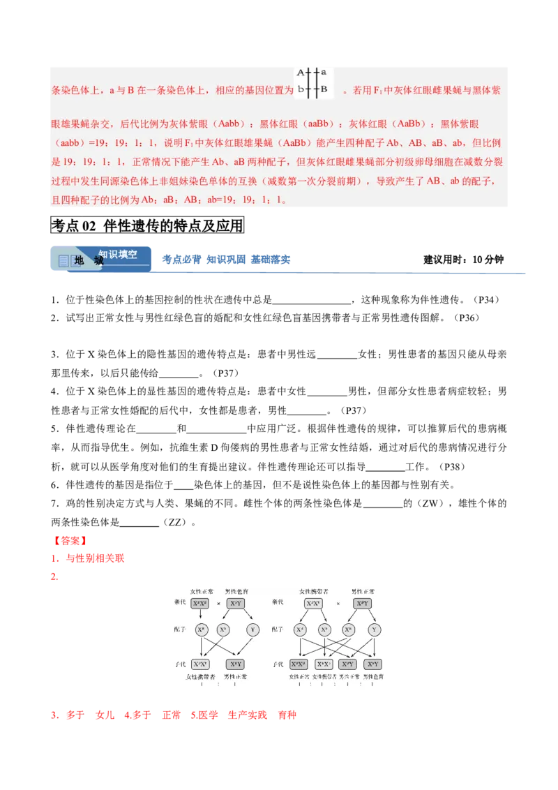 考点通关卷17伴性遗传和人类遗传病（解析版）_2025年新高考资料_一轮复习_2025年高考生物一轮复习考点通关卷（新高考通用）