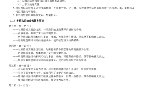 英语写作评分细则_2024年12月试卷_1227河北省沧州四县联考2024-2025学年高一上学期11月月考_河北省沧州四县联考2024-2025学年高一上学期11月月考试题英语PDF版含答案（含听力）