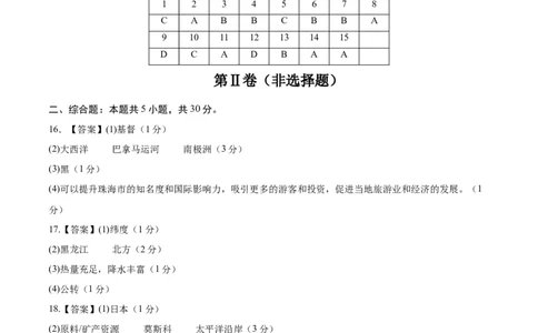 地理（广西卷）（参考答案）_7地理中考复习_赠送：2025中考模拟题_2025年地理一模_地理（广西卷）-2025年中考第一次全真模拟题_地理（广西卷）-2025年中考第一次全真模拟题