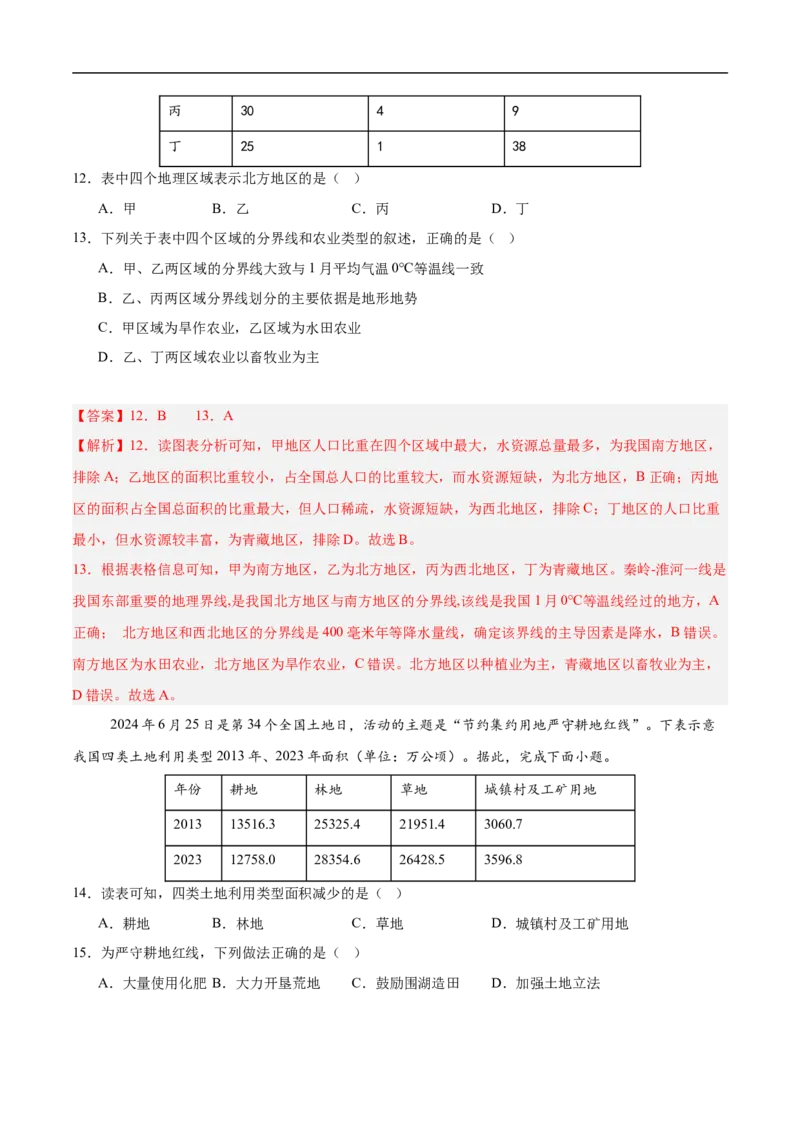 地理（山西卷）（全解全析）_7地理中考复习_赠送：2025中考模拟题_2025年地理三模_地理（山西卷）-2025年中考第三次模拟考试
