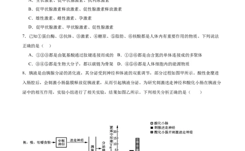 考点通关卷26体液调节（原卷版）_2025年新高考资料_一轮复习_2025年高考生物一轮复习考点通关卷（新高考通用）