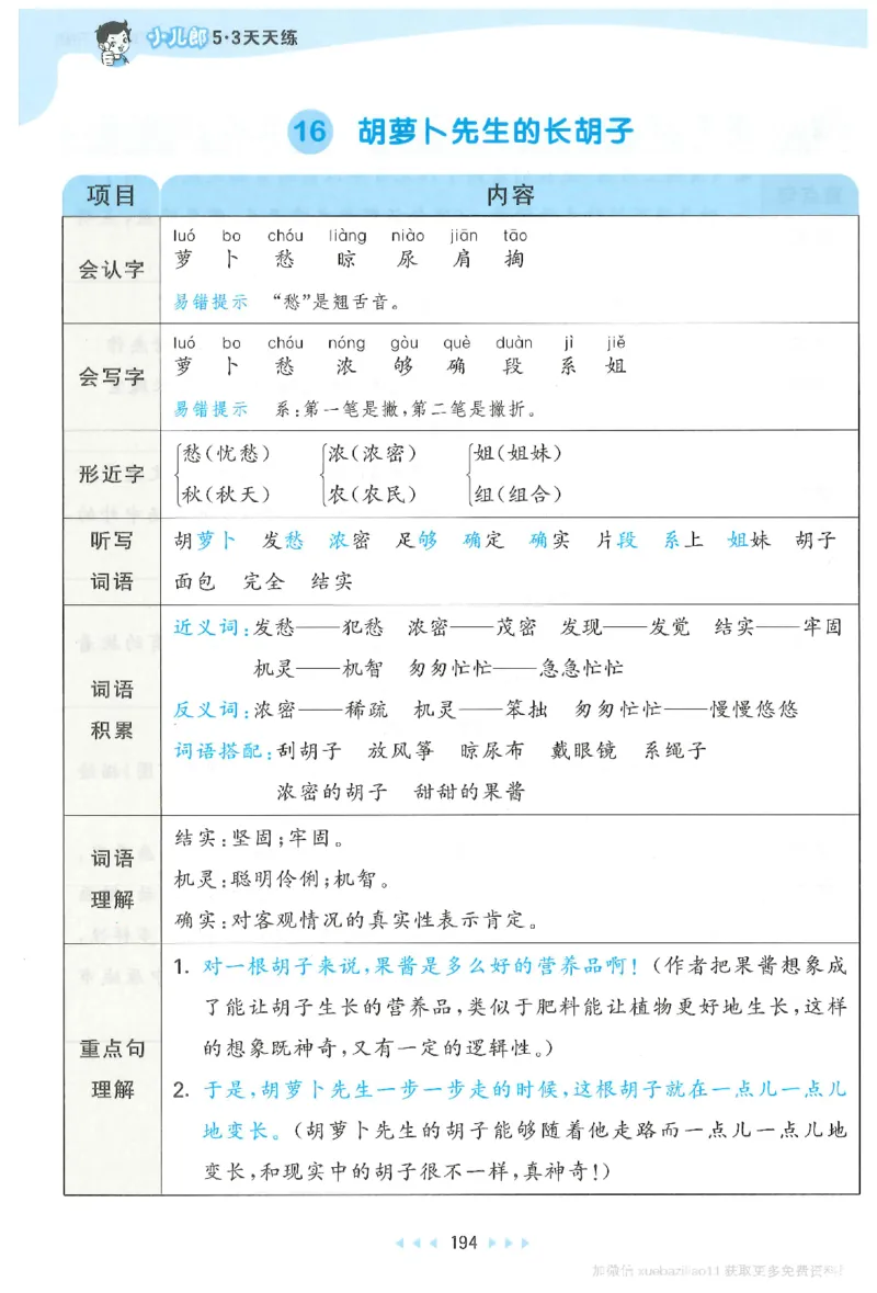 三年级语文下册人教版26春《53天天练》课堂笔记_2026春季学期_26春53天天练_26春53天天练语文1-6下完整版全套_三年级语文下册人教版26春《53天天练》