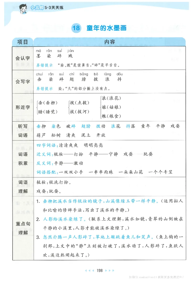 三年级语文下册人教版26春《53天天练》课堂笔记_2026春季学期_26春53天天练_26春53天天练语文1-6下完整版全套_三年级语文下册人教版26春《53天天练》