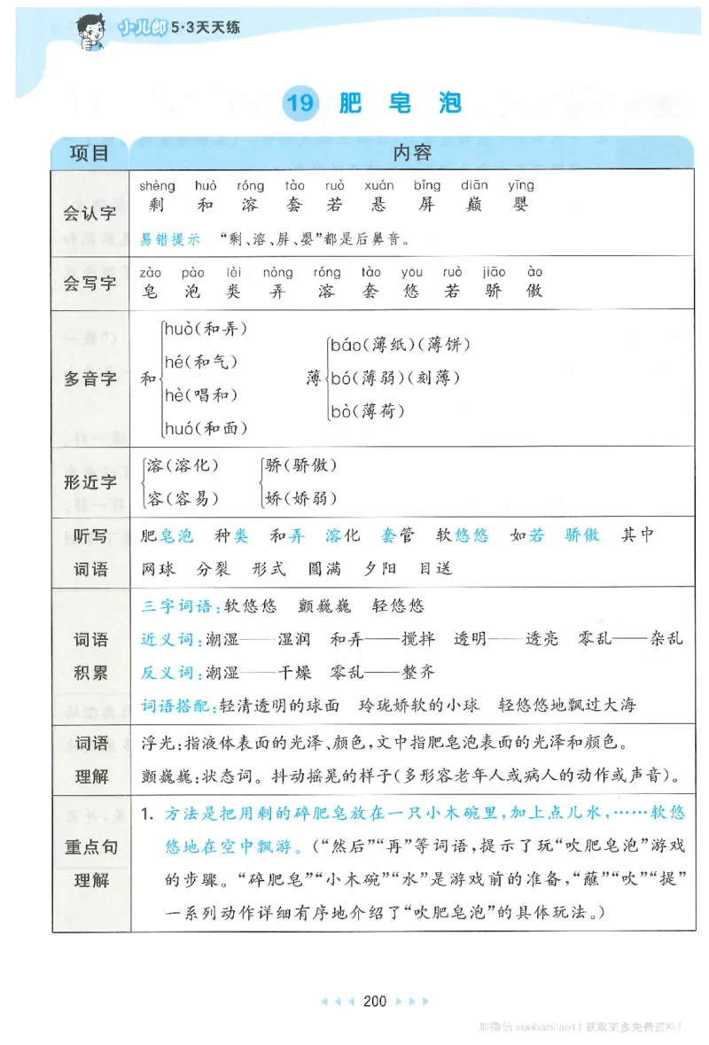 三年级语文下册人教版26春《53天天练》课堂笔记_2026春季学期_26春53天天练_26春53天天练语文1-6下完整版全套_三年级语文下册人教版26春《53天天练》