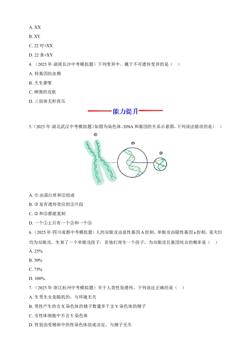 名师导航专题21生物的遗传和变异--2026年中考生物一轮复习学案（原卷版）_6生物中考复习_2026年中考复习（更新中）_2026年中考生物一轮复习学案（原版卷+解析版）