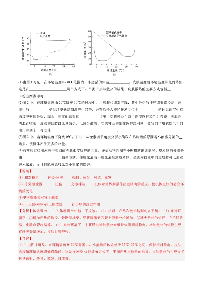 考点通关卷26体液调节（解析版）_2025年新高考资料_一轮复习_2025年高考生物一轮复习考点通关卷（新高考通用）